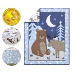 The Peanutshell 3 Piece Baby Crib Bedding Set for Boys - Newborn, Infant & Toddler Nursery Bed Set Decor with Fitted Crib Sheet, Dust Ruffle Comforter - Under The Stars