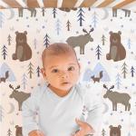 The Peanutshell 3 Piece Baby Crib Bedding Set for Boys - Newborn, Infant & Toddler Nursery Bed Set Decor with Fitted Crib Sheet, Dust Ruffle Comforter - Under The Stars