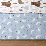 The Peanutshell 3 Piece Baby Crib Bedding Set for Boys - Newborn, Infant & Toddler Nursery Bed Set Decor with Fitted Crib Sheet, Dust Ruffle Comforter - Under The Stars