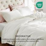 Bedsure Cotton Duvet Cover King Size - Cute Lace Textured Duvet Cover Set, Soft and Lightweight Gauze Boho Bedding Set for All Seasons (White, King, 104"x90")