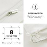 Bedsure Cotton Duvet Cover King Size - Cute Lace Textured Duvet Cover Set, Soft and Lightweight Gauze Boho Bedding Set for All Seasons (White, King, 104"x90")
