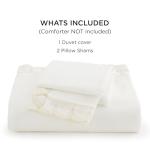 Bedsure Cotton Duvet Cover King Size - Cute Lace Textured Duvet Cover Set, Soft and Lightweight Gauze Boho Bedding Set for All Seasons (White, King, 104"x90")