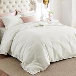 Bedsure Cotton Duvet Cover King Size - Cute Lace Textured Duvet Cover Set, Soft and Lightweight Gauze Boho Bedding Set for All Seasons (White, King, 104"x90")