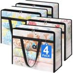 BlissTotes 4 Pack Clear Storage Bags for Bedding
