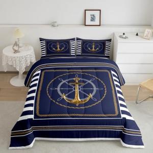 Nautical Anchor Comforter Set for Queen Beds