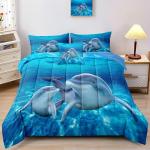 Cute Dolphin Themed Twin Comforter Bed Set