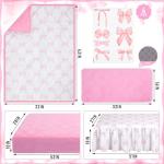 Pink Bow Crib Bedding Set with Wall Stickers