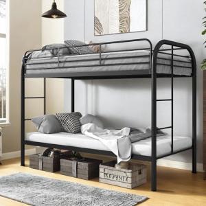 Twin Over Twin Metal Bunk Bed with Ladders