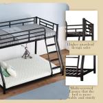Full Size Metal Bunk Bed with Ladder and Guardrail