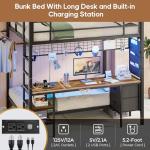 Full Over Twin Bunk Bed with Desk & Storage