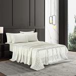 Off-White Satin Italian Style Bed Sheet Set