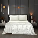 Off-White Satin Italian Style Bed Sheet Set
