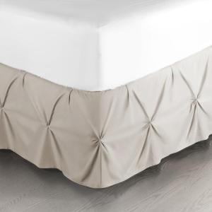 Cal King Linen Bed Skirt with Pinch Pleat