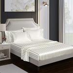Off-White Satin Italian Style Bed Sheet Set