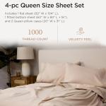 Supima Cotton 1000 Thread Count Queen Sheet Set