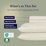 Cooling 500 Thread Count Queen Sheet Set - Ivory
