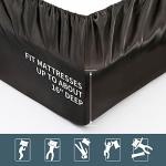 Black Satin King Bed Sheet Set (6 Pieces)