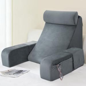 Comfortable Grey Reading Pillow for Bed Sitting
