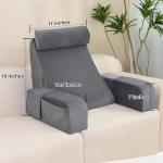 Comfortable Grey Reading Pillow for Bed Sitting