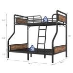 Twin Over Full Metal Bunk Bed with Ladder