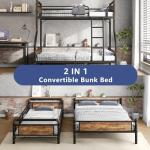 Twin Over Full Metal Bunk Bed with Ladder