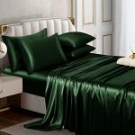 Emerald Green Satin Queen Bed Sheet Set