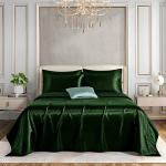 Emerald Green Satin Queen Bed Sheet Set