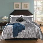Erosebridal Grey Satin Duvet Cover Queen Set