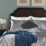 Erosebridal Grey Satin Duvet Cover Queen Set