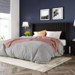 Stylish Black Queen Velvet Bed Frame with Headboard