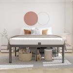 Queen Metal Bed Frame with Headboard and Noise-Free Design