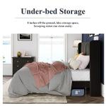 Stylish Black Queen Velvet Bed Frame with Headboard