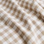 Tan Gingham King Duvet Cover Set with Pillowcases