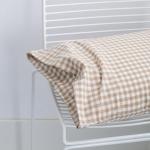 Tan Gingham King Duvet Cover Set with Pillowcases