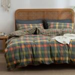 Reversible Plaid Duvet Set with 2 Pillowcases