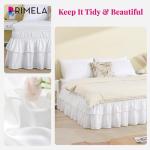 Queen White Ruffle Bed Skirt with 16-Inch Drop
