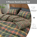 Reversible Plaid Duvet Set with 2 Pillowcases