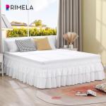Queen White Ruffle Bed Skirt with 16-Inch Drop