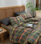 Reversible Plaid Duvet Set with 2 Pillowcases