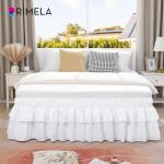 Queen White Ruffle Bed Skirt with 16-Inch Drop