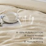 Light Tan Muslin Cotton Duvet Cover Set, Queen