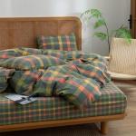 Reversible Plaid Duvet Set with 2 Pillowcases