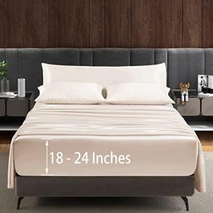 California King Satin Sheets Set - Extra Deep 5pcs