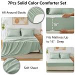CozyLux Sage Green Full Comforter Set, 7 Pieces