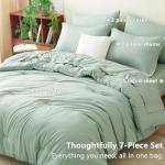 CozyLux Sage Green Full Comforter Set, 7 Pieces
