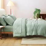 CozyLux Sage Green Full Comforter Set, 7 Pieces