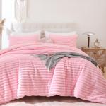 Smoofy Pink Fluffy Queen Comforter Set - 3 Pieces