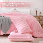 Smoofy Pink Fluffy Queen Comforter Set - 3 Pieces