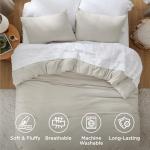Bedsure Queen Comforter Set in Beige, 3 Pieces