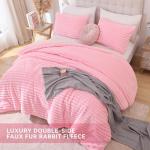 Smoofy Pink Fluffy Queen Comforter Set - 3 Pieces